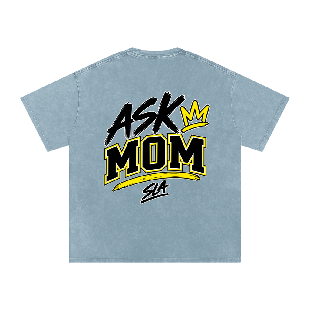 Ask Mom Washed Oversized Cotton T-Shirt