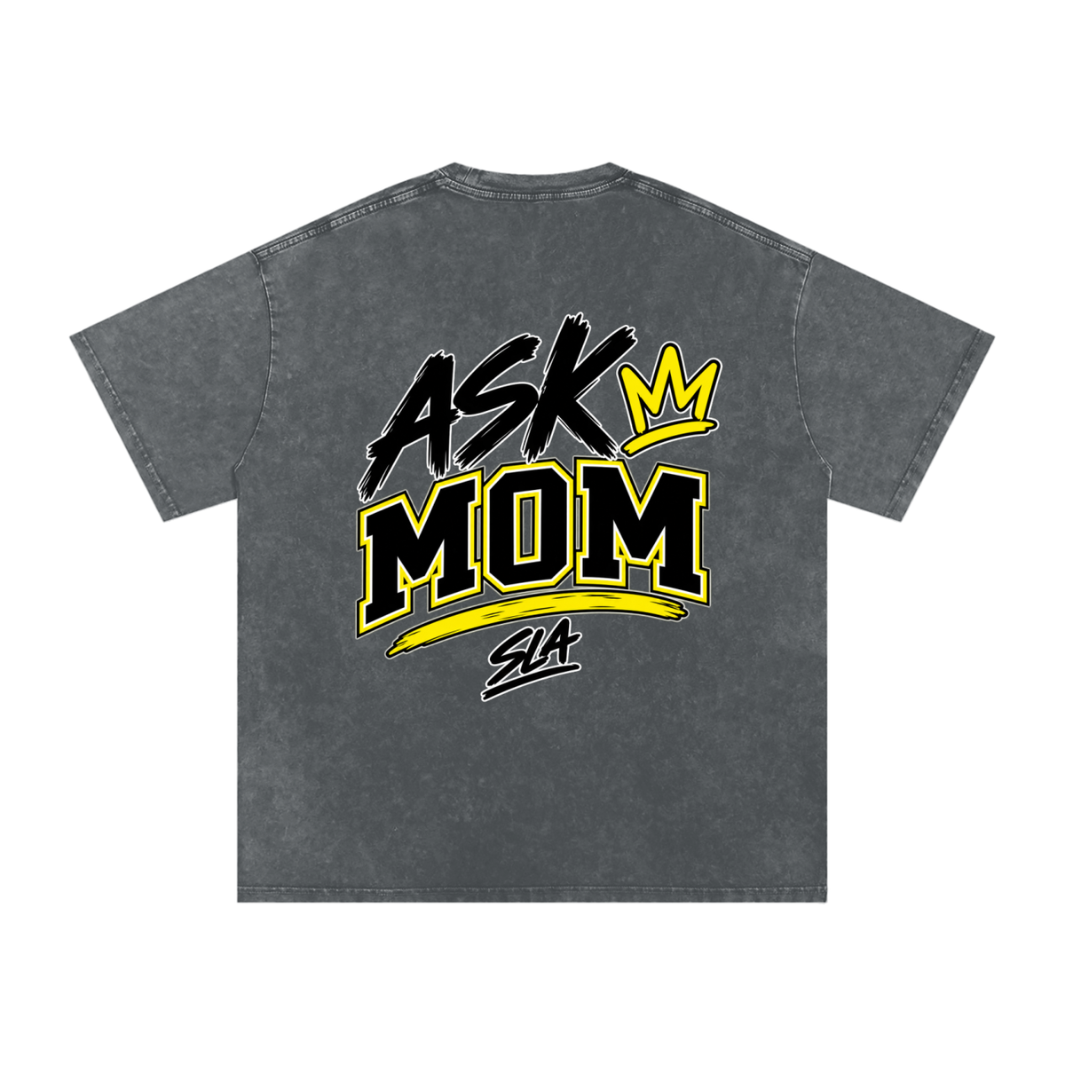 Ask Mom Washed Oversized Cotton T-Shirt