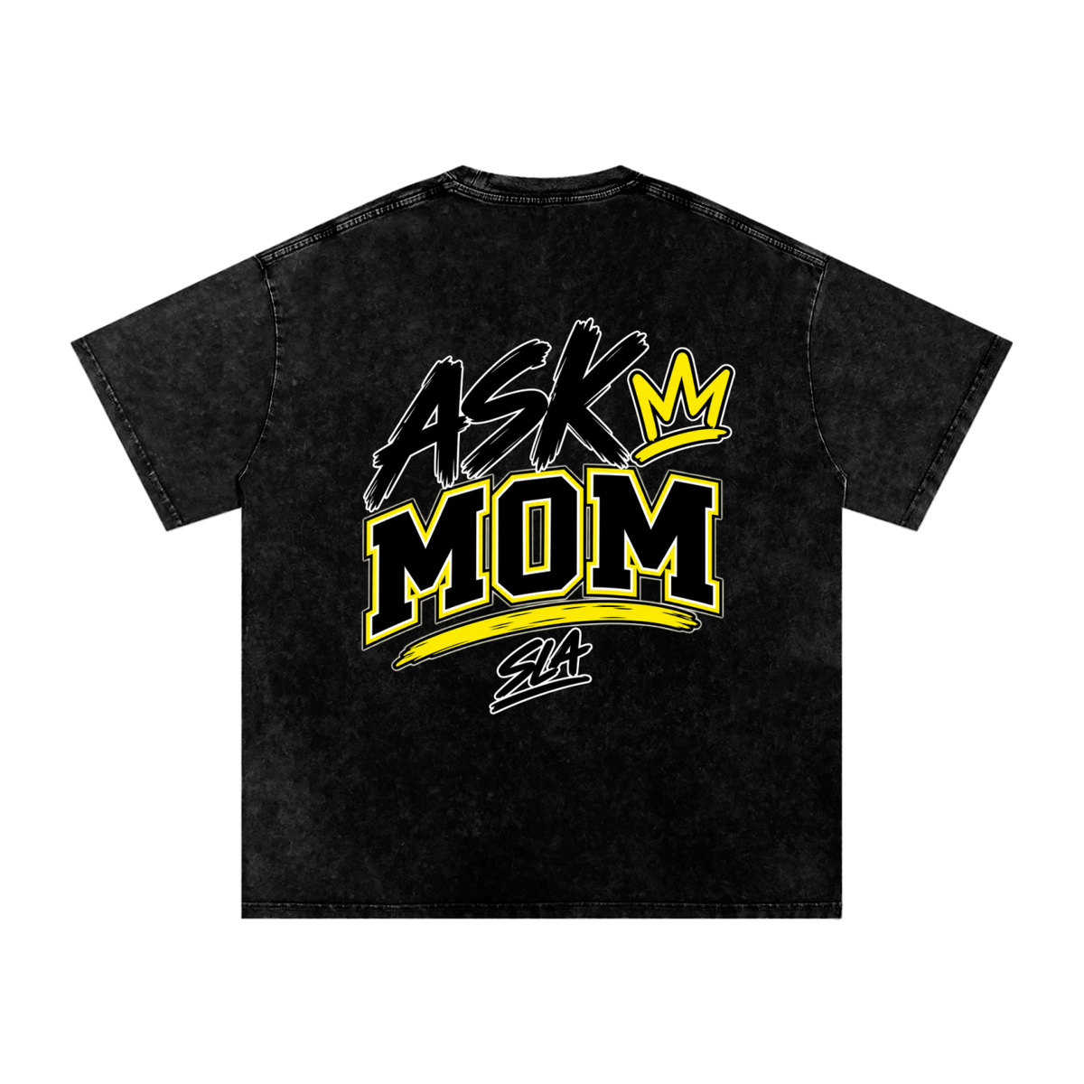 Ask Mom Washed Oversized Cotton T-Shirt