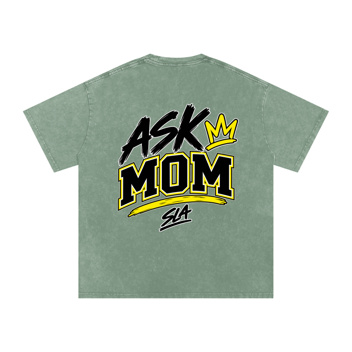 Ask Mom Washed Oversized Cotton T-Shirt