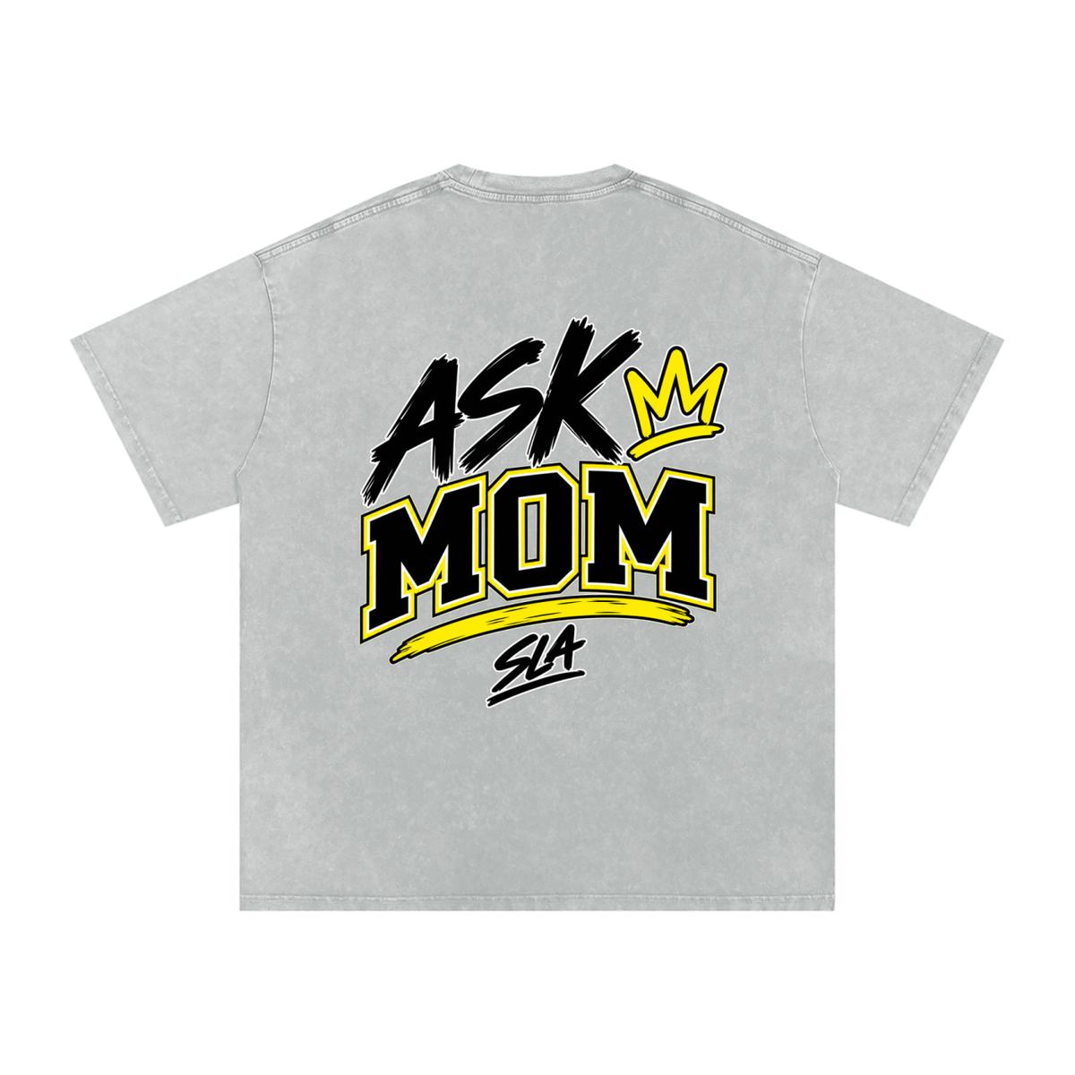 Ask Mom Washed Oversized Cotton T-Shirt