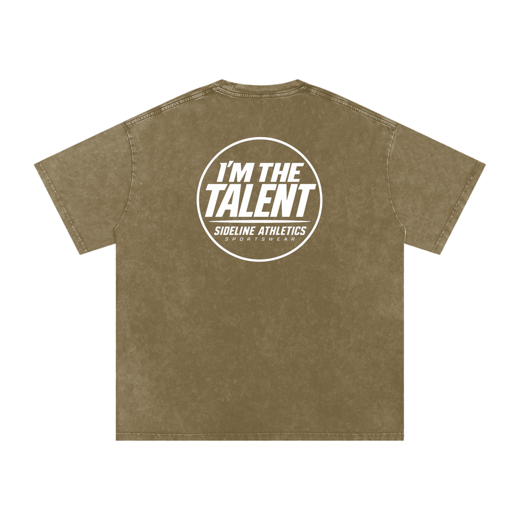 I'M THE TALENT Washed Oversized Cotton T-Shirt